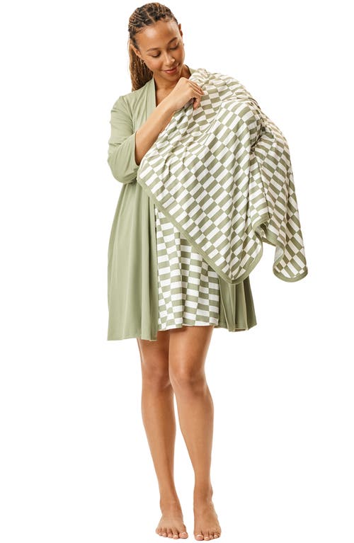 Motherhood Maternity Maternity Robe And Nursing Chemise Sleep Set With Baby Swaddle