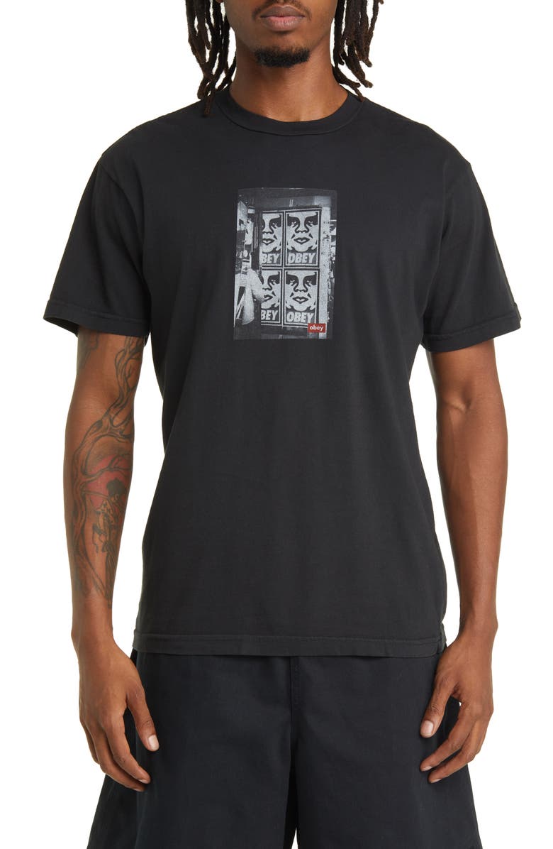 Obey Icon Photo Organic Cotton Graphic T-Shirt, Main, color,