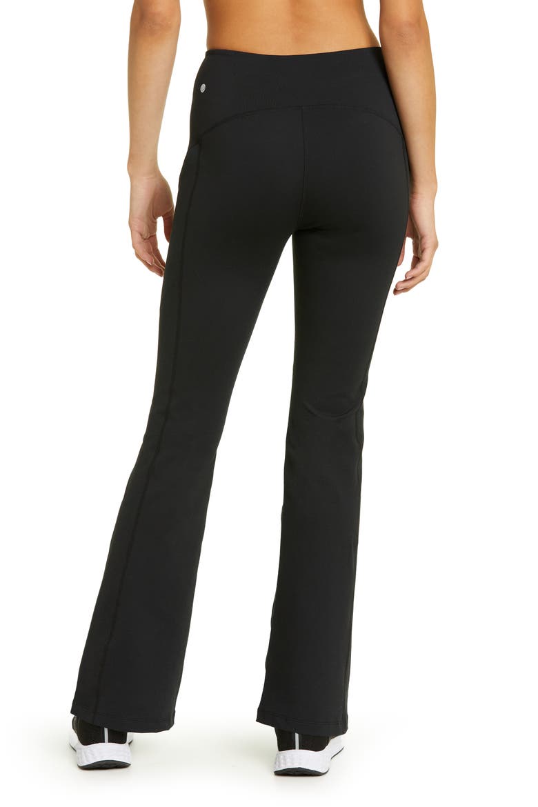 Live In High Waist Pocket Flare Pants, Alternate, color, BLACK
