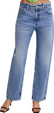 Good American Good Standard Mid Rise Straight Leg Jeans
