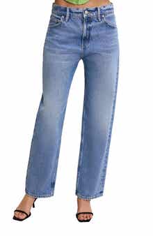 Good American Good Standard Mid Rise Straight Leg Jeans