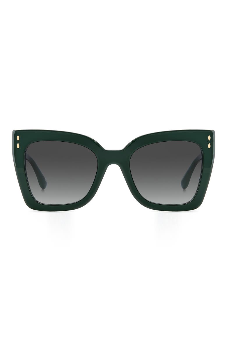 53mm Butterfly Sunglasses, Main, color, GREEN/ GREY GREEN