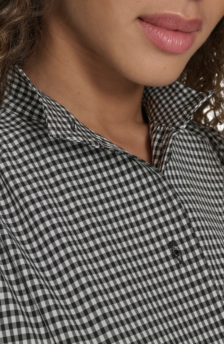Calvin Klein Comm Check Shirtdress, Alternate, color, Black/ White