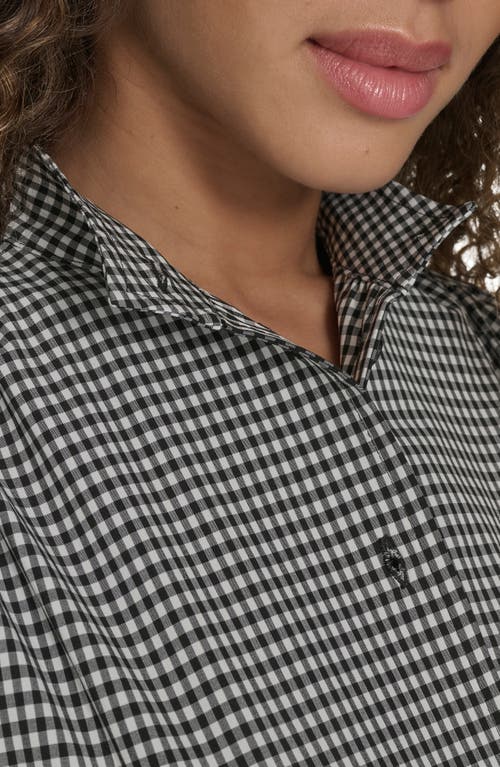 Calvin Klein Comm Check Shirtdress In Black/white
