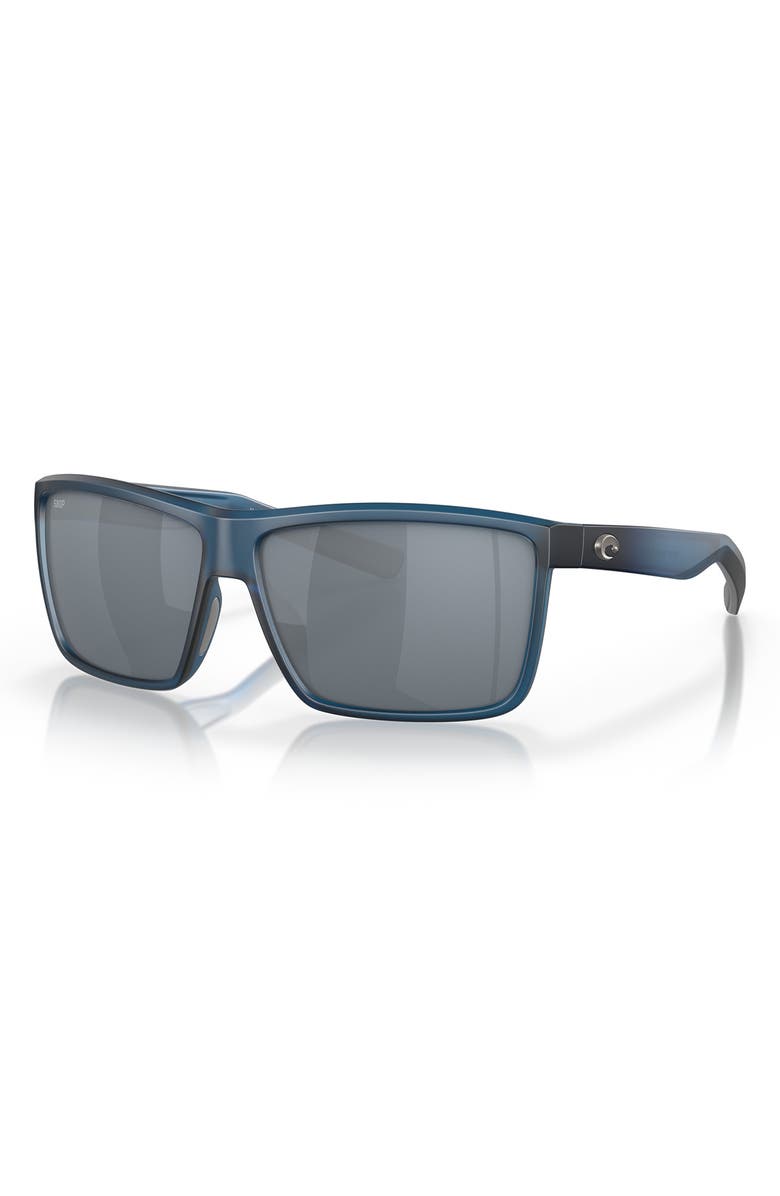 Costa Del Mar Rinconcito 60mm Polarized Rectangular Sunglasses, Alternate, color, Atlantic Blue / Gray