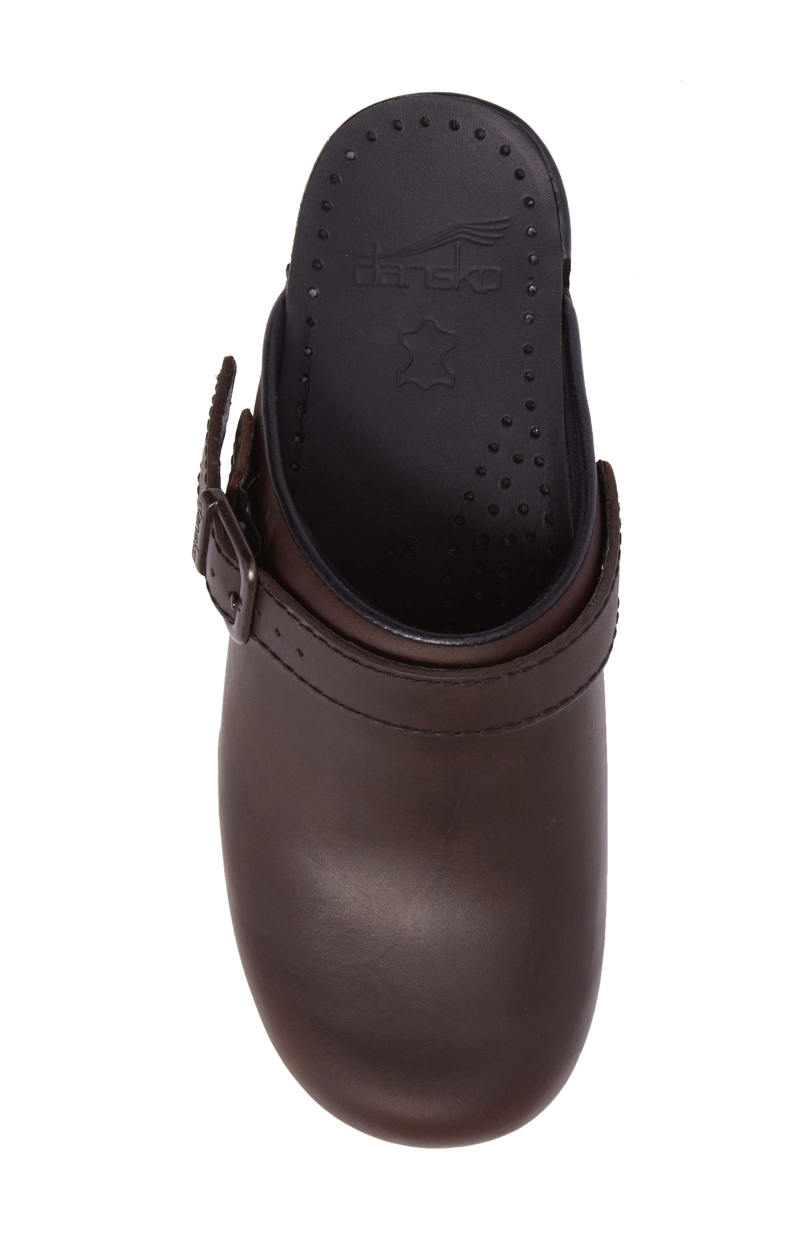 Ingrid Clog, Alternate, color, ANTIQUE BROWN LEATHER