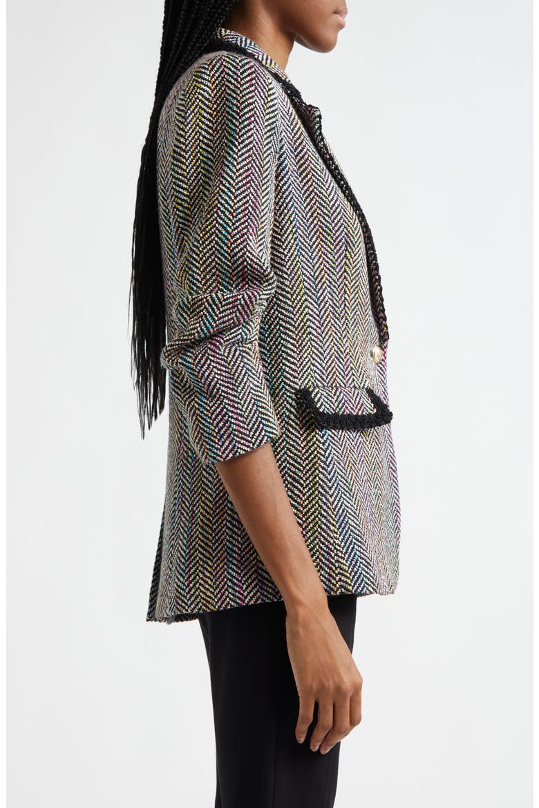 Khloe Bouclé Blazer, Alternate, color, BLACK MULTI