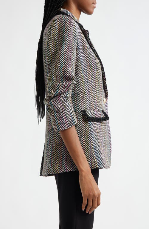 Cinq À Sept Khloe Bouclé Blazer In Black Multi