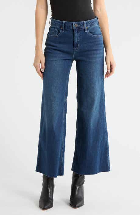 Vigoss Retro Raw Hem Ankle Palazzo Jeans