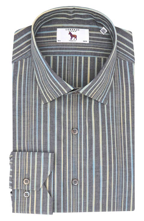 Men's Trim Fit Stripe Dress Shirt