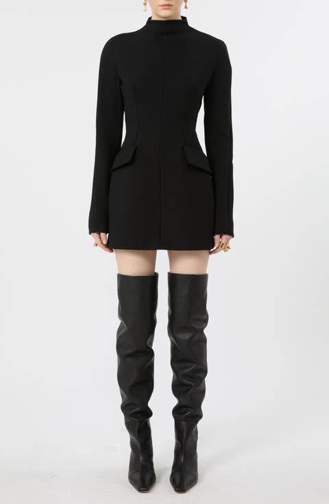 Mock Neck Long Sleeve Minidress