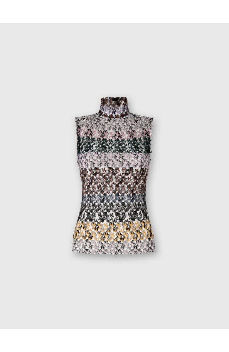 Missoni High-neck Top In Striped Embroidered Lace, Main, color, Multicoloured