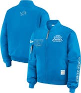 WEAR by Erin Andrews Women's WEAR by Erin Andrews Blue Detroit Lions Patch Full-Zip Bomber Jacket