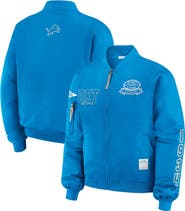 WEAR by Erin Andrews Women's WEAR by Erin Andrews Blue Detroit Lions Patch Full-Zip Bomber Jacket