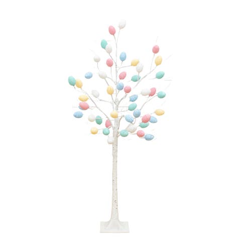 4-ft Pre-Lit Artificial Easter Twig Tree with 48 Egg Shaped LED Ornaments