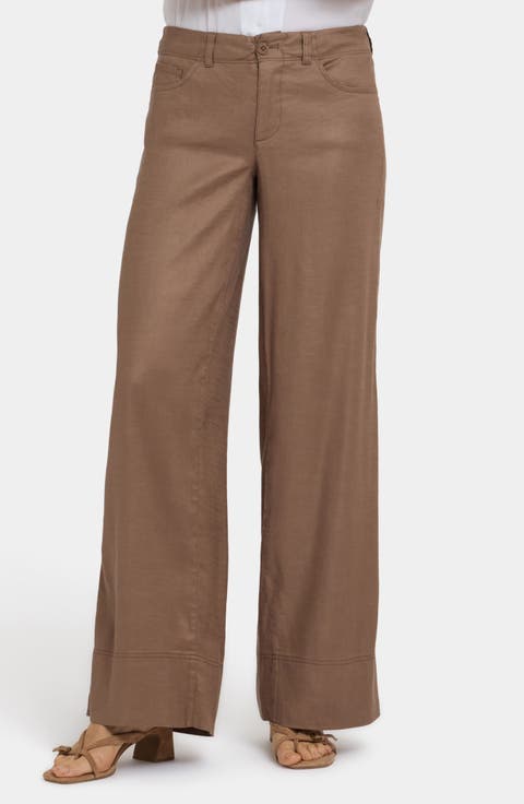 NYDJ Linen Blend Wide Leg Pants (Regular & Petite)