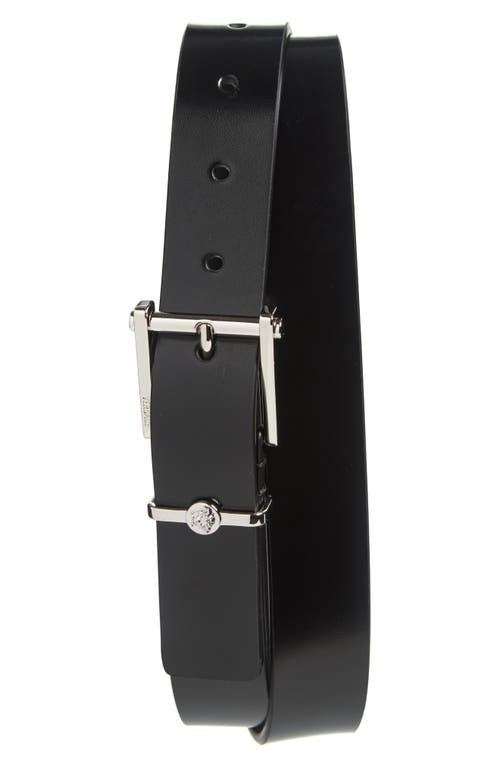 Versace Column Leather Belt In Black-palladium