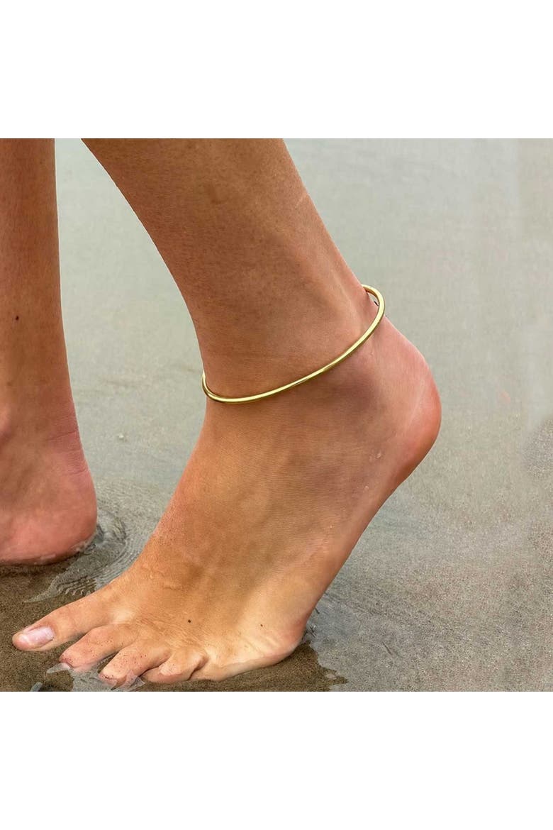 Simple Modern Gold Anklet, Alternate, color, Gold