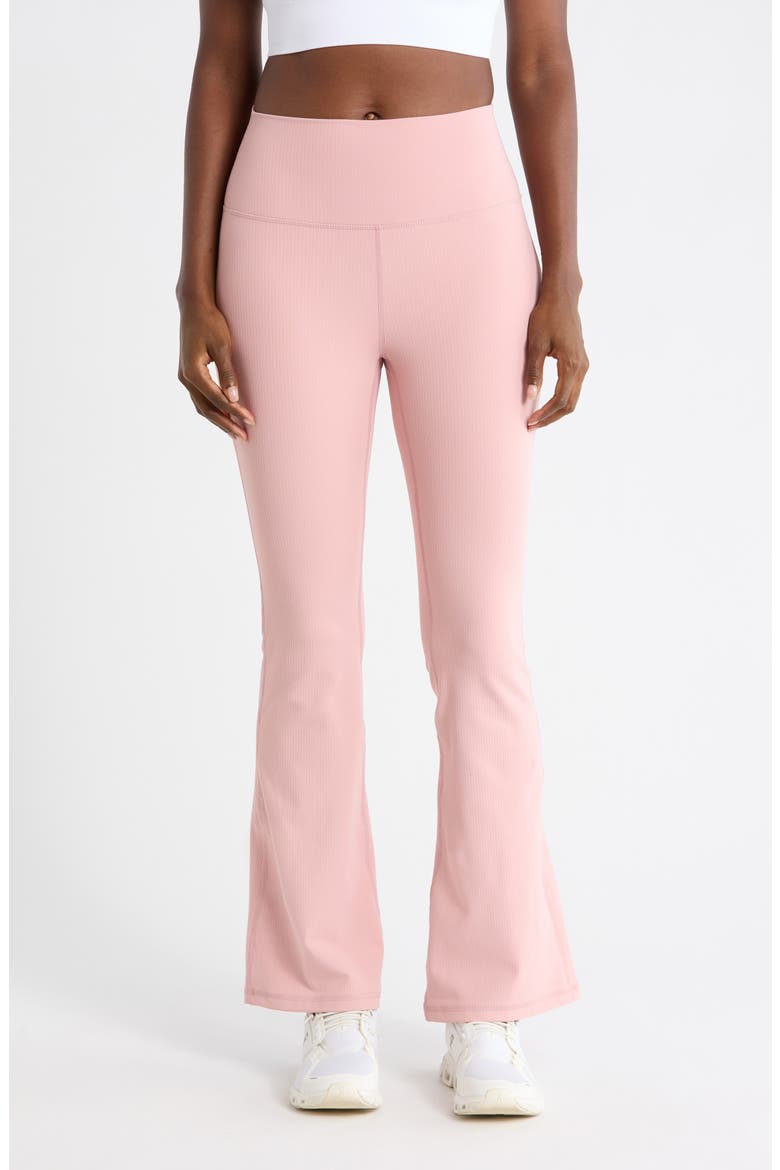 Felix Rib Everyday Flare Leggings, Main, color, BLUSH SILK