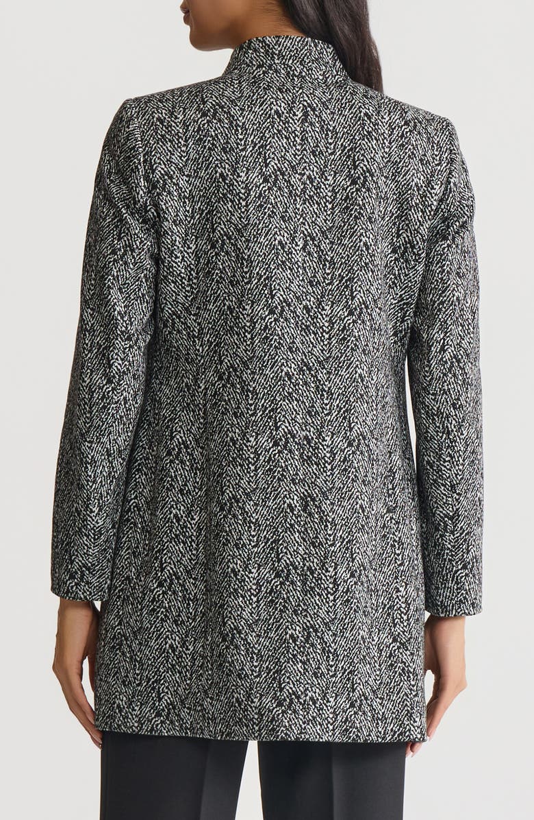 KASPER Herringbone Open Front Blazer, Alternate, color, Black/ Vanilla Ice