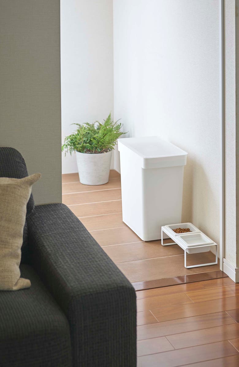 Yamazaki Extra-Large Airtight Pet Rolling Food Storage Container, Alternate, color, White