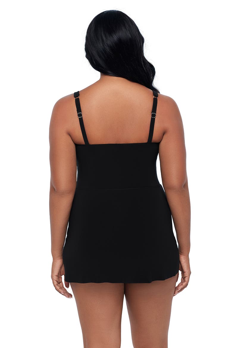 Laura Sweetheart Neckline Control Swimdress, Alternate, color, Black