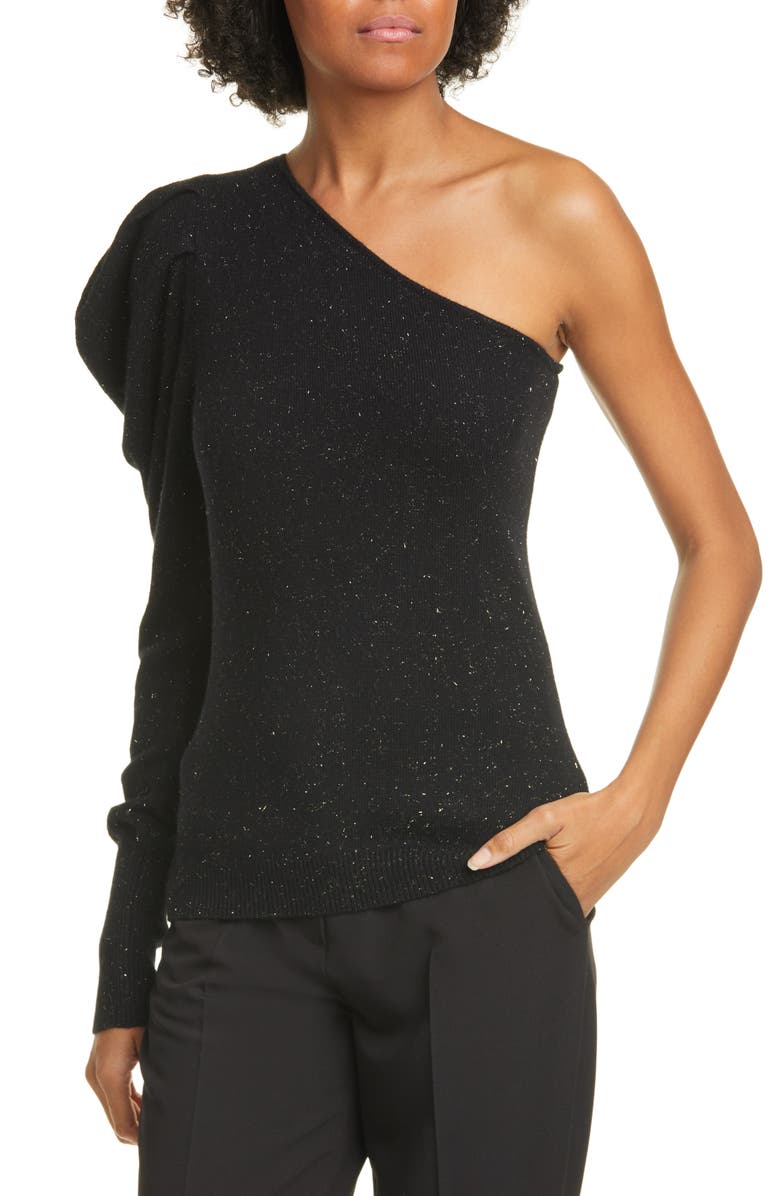 autumn cashmere Draped One-Sleeve Cashmere Blend Sweater, Alternate, color, 