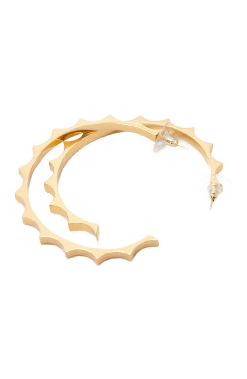 Maje Womens Spiky Gold-plated Brass Hoop Earrings Or In Gold