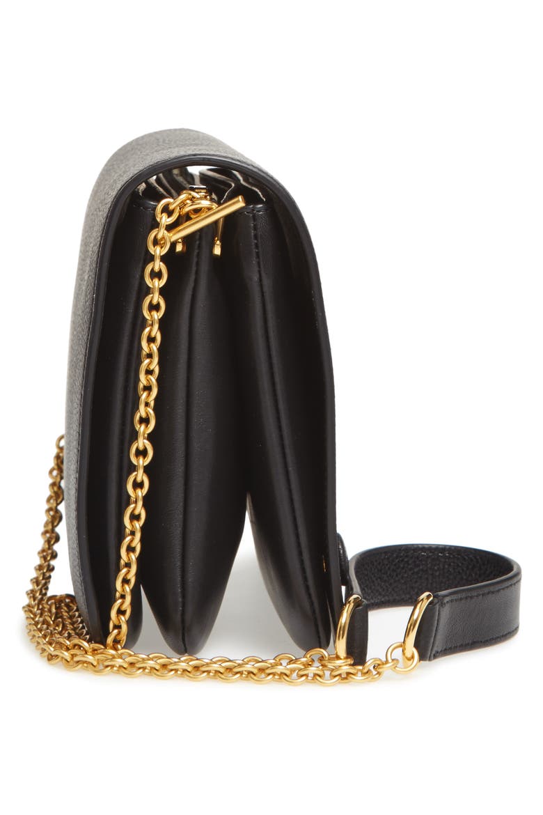 Clifton Leather Wallet on a Chain, Alternate, color, BLACK