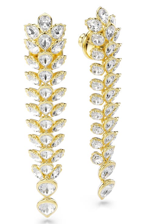 Idyllia Long Crystal Drop Earrings