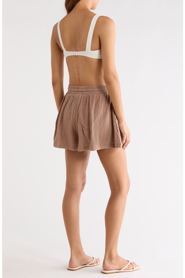 Flowy Cotton Cover-Up Skort, Alternate, color, TAUPE