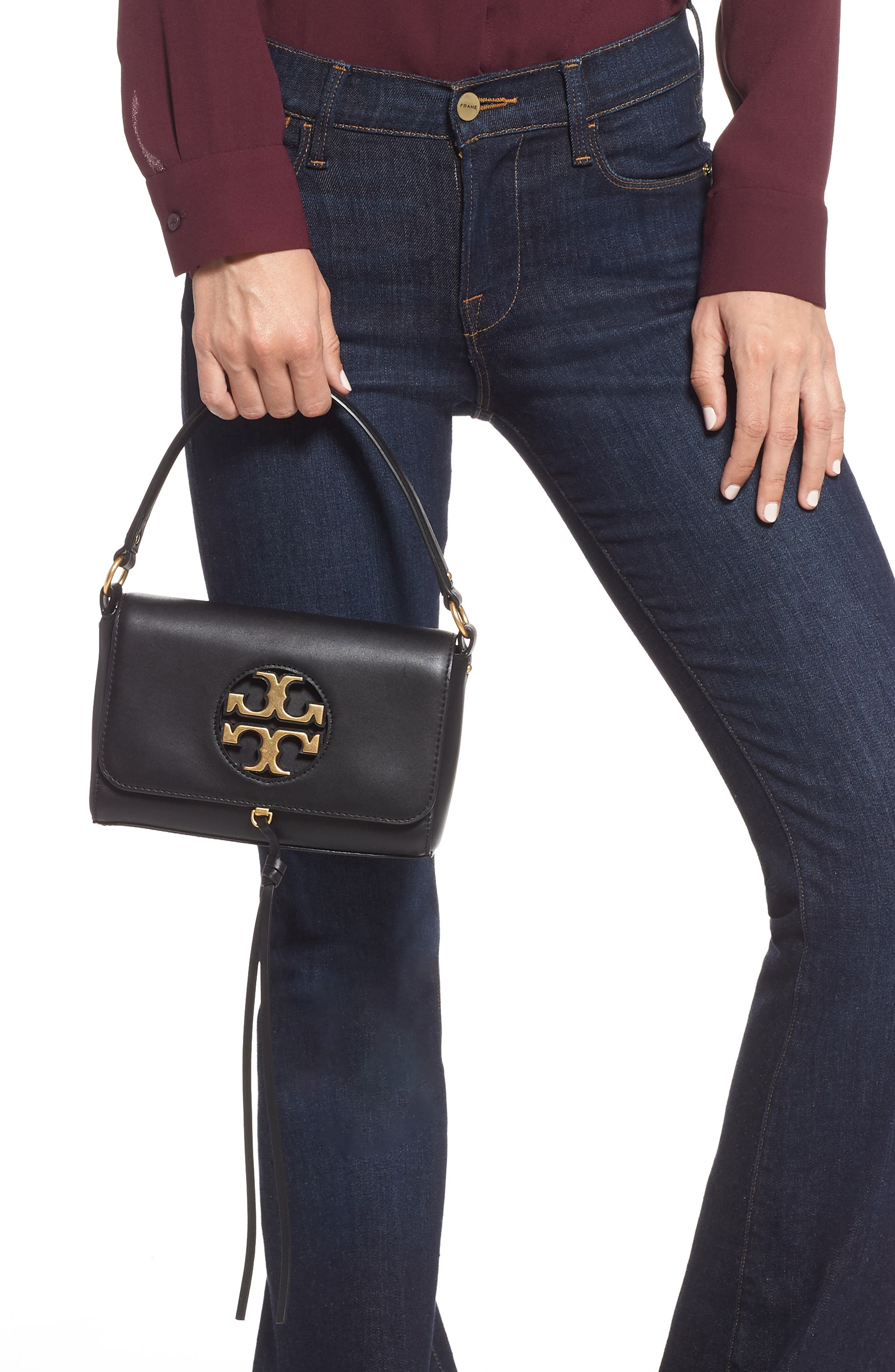 Tory Burch Mini Miller Leather Top Handle Bag, Alternate, color, 