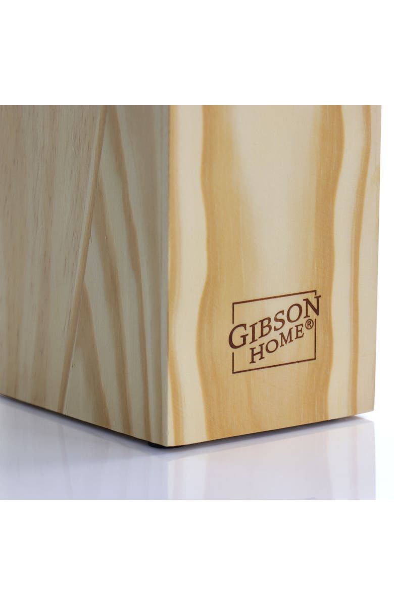 Gibson Home Westover 13 Piece Stainless Steel Cutlery Set with Wood Storage Block, Alternate, color, Black