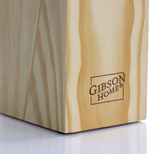 Gibson Home Westover 13 Piece Stainless Steel Cutlery Set With Wood Storage Block In Black