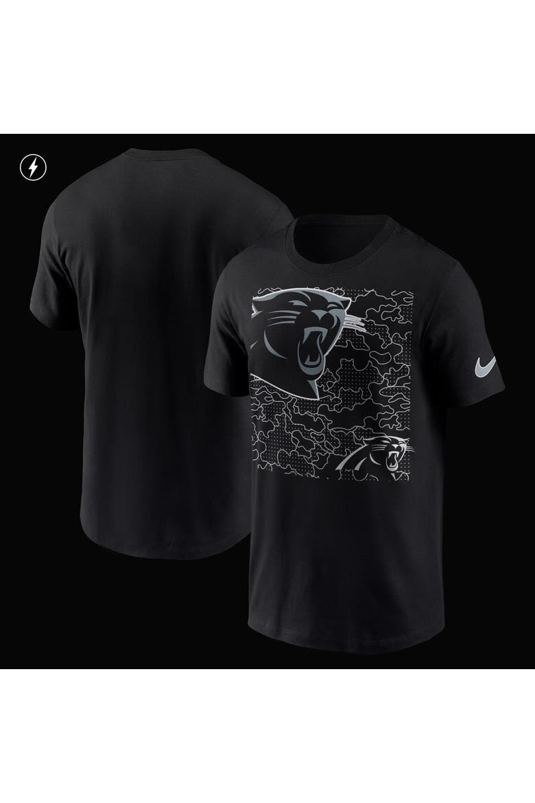 Men's Nike Black Carolina Panthers RFLCTV T-Shirt, Alternate, color, Black