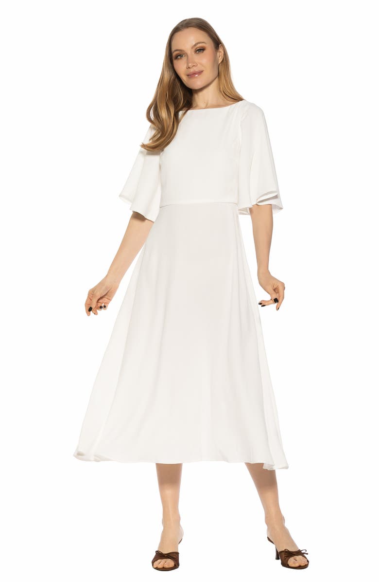 Alexia Admor Milos Boatneck Midi Dress, Alternate, color, Sand