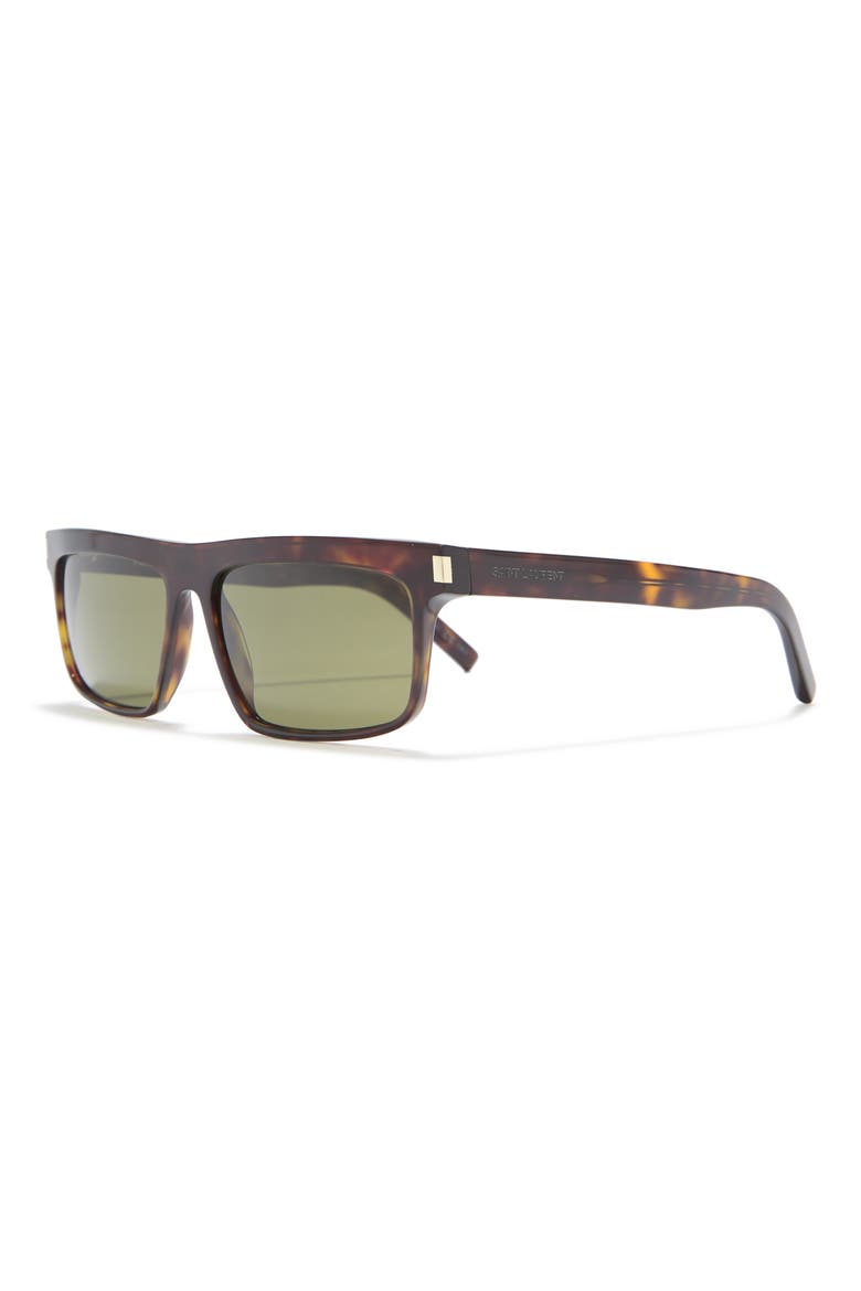 57mm Rectangle Sunglasses, Alternate, color, HAVANA HAVANA GREEN/GRN