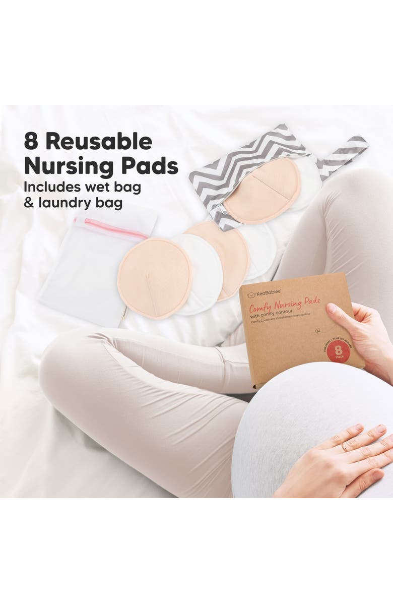 KeaBabies 8-Pack Comfy Nursing Pads, Alternate, color, Bare Beige
