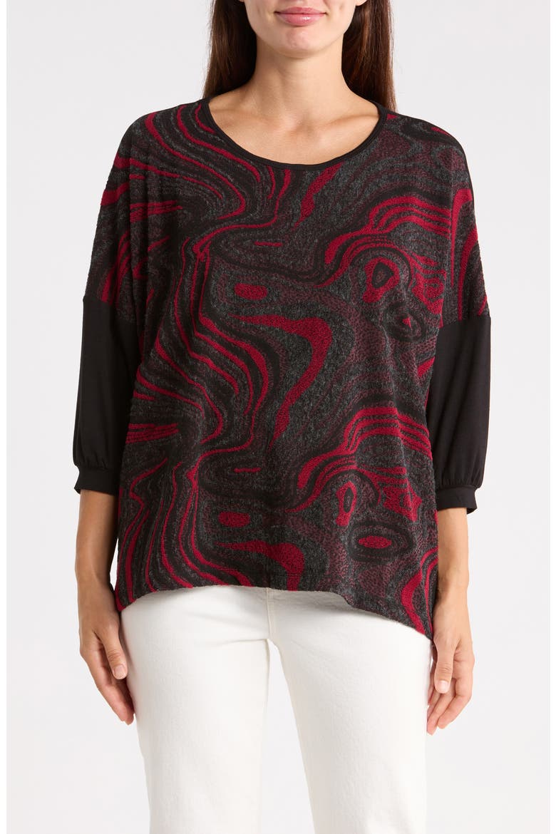 Boxy Print Top, Main, color, RED