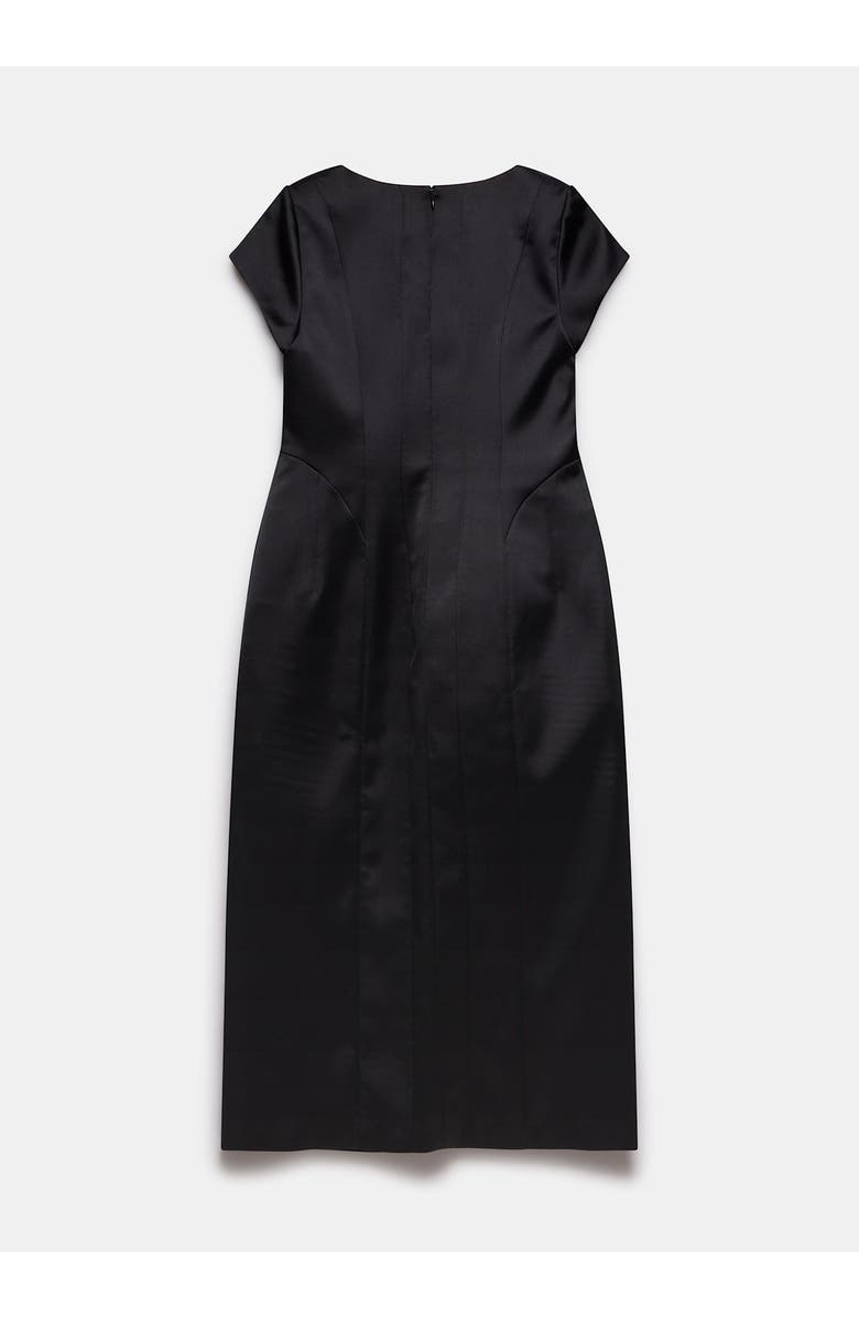 MINT VELVET Satin Midi Dress, Alternate, color, Black