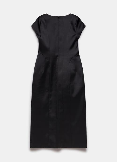 Mint Velvet Satin Midi Dress In Black