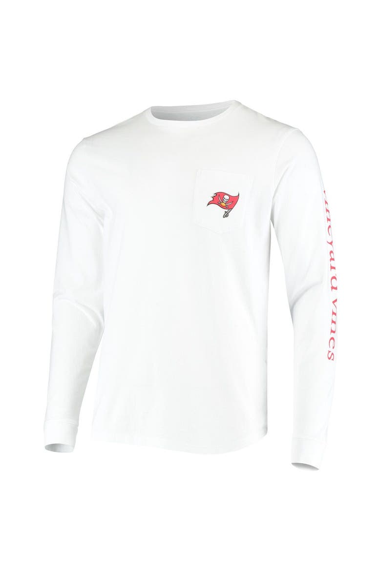 Men's Vineyard Vines White Tampa Bay Buccaneers Whale Helmet Long Sleeve T-Shirt, Alternate, color, White