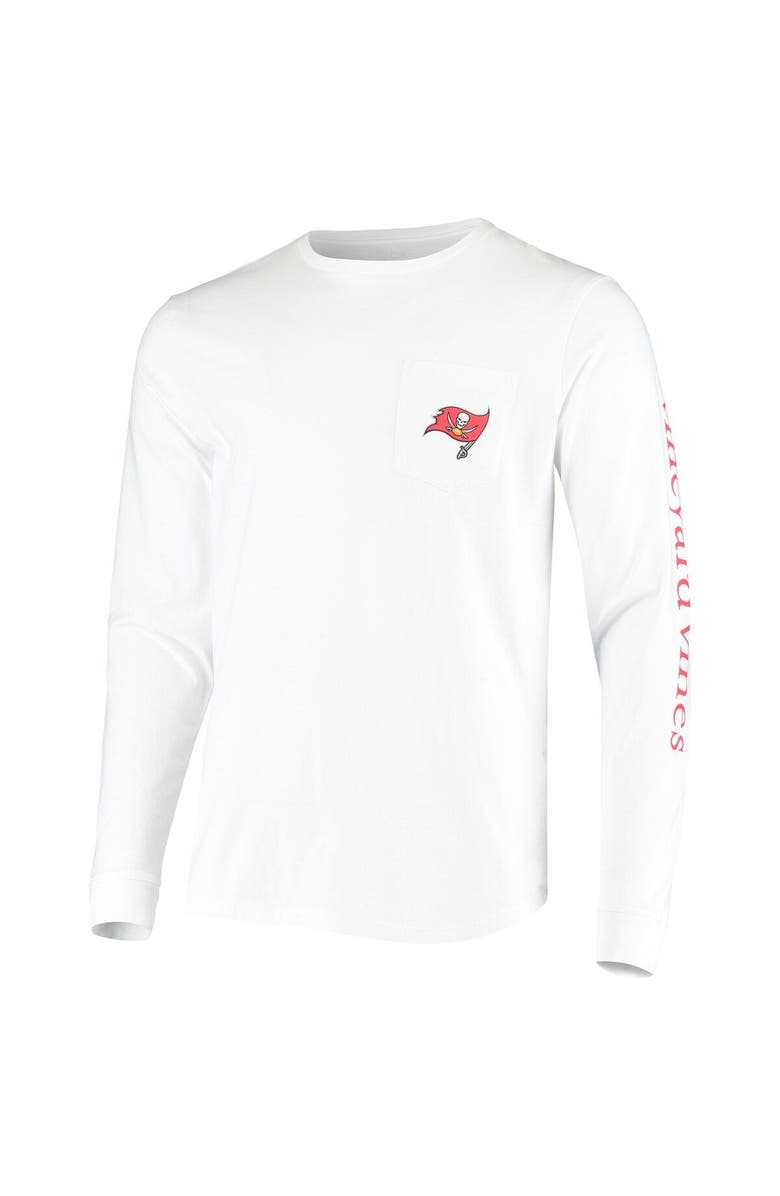 vineyard vines Men's Vineyard Vines White Tampa Bay Buccaneers Whale Helmet Long Sleeve T-Shirt, Alternate, color,