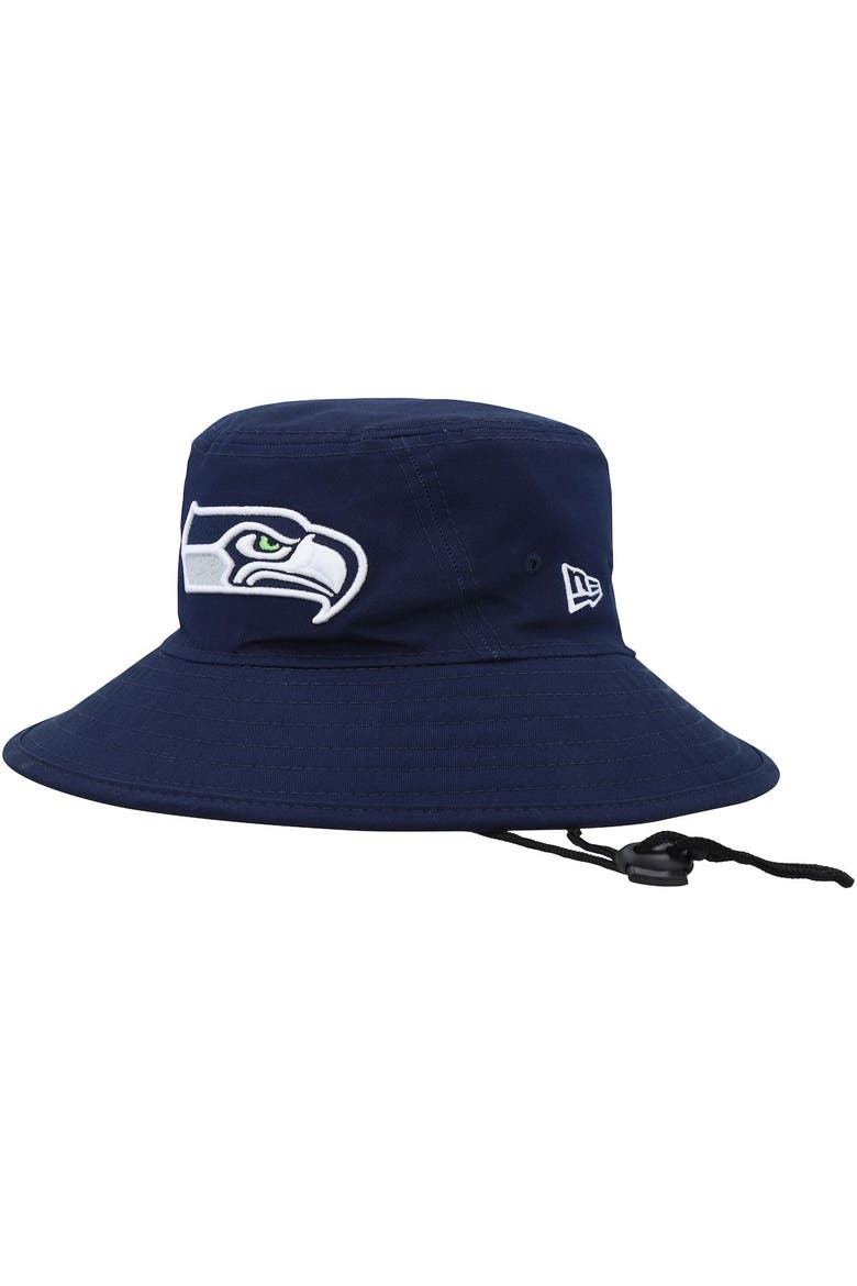 Men's New Era College Navy Seattle Seahawks Main Bucket Hat, Main, color, Navy