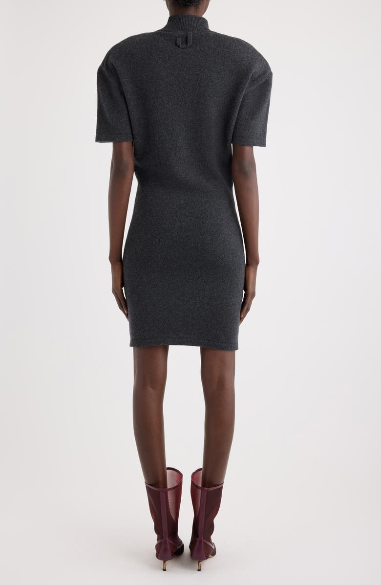 Jacquemus La Robe Maille Castagna Short Sleeve Sweater Dress, Alternate, color, Dark Grey