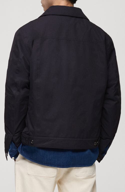 Mango Water Repellent Insulated Jacket In Dark Navy