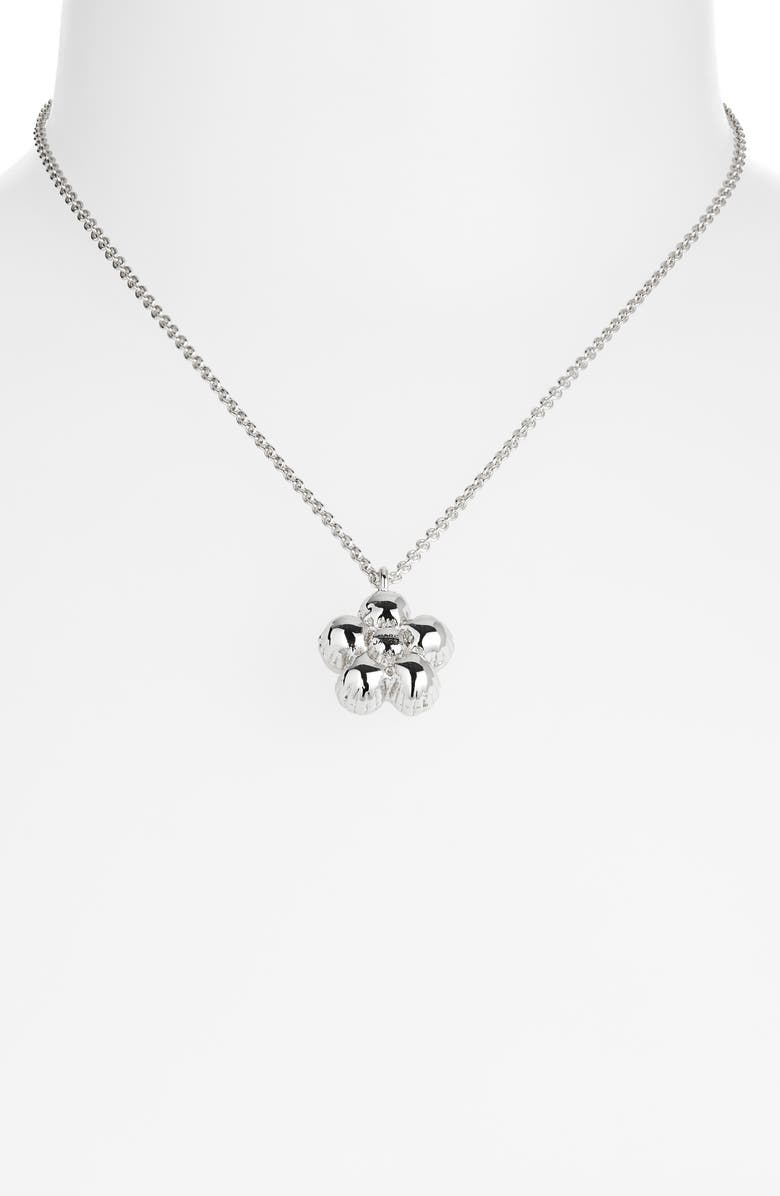 Marc Jacobs Daisy Balloon Pendant Necklace, Alternate, color, Light Antique Silver