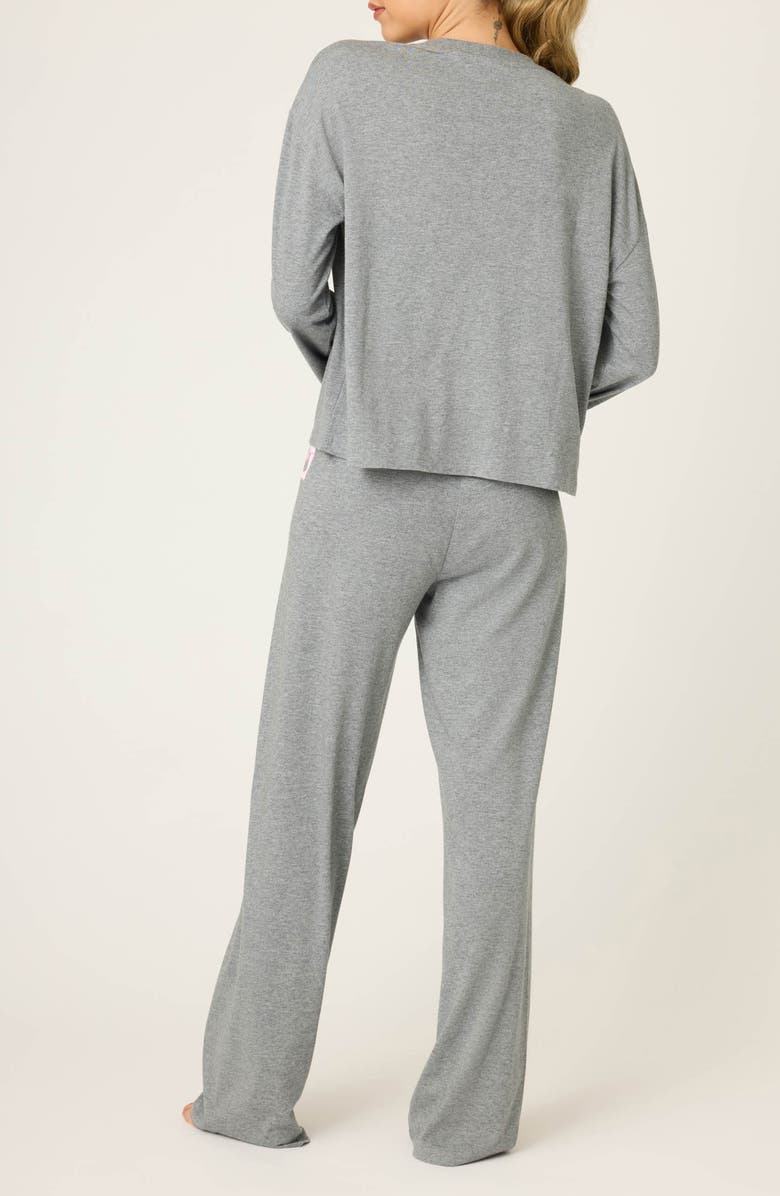 PJ Salvage Holiday Softee Pajamas, Alternate, color, Heather Dark Charcoal