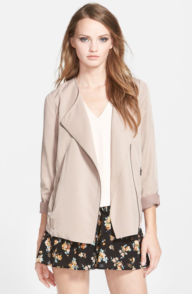 ASTR the Label ASTR Collarless Slouchy Roll Sleeve Jacket, Main, color, 