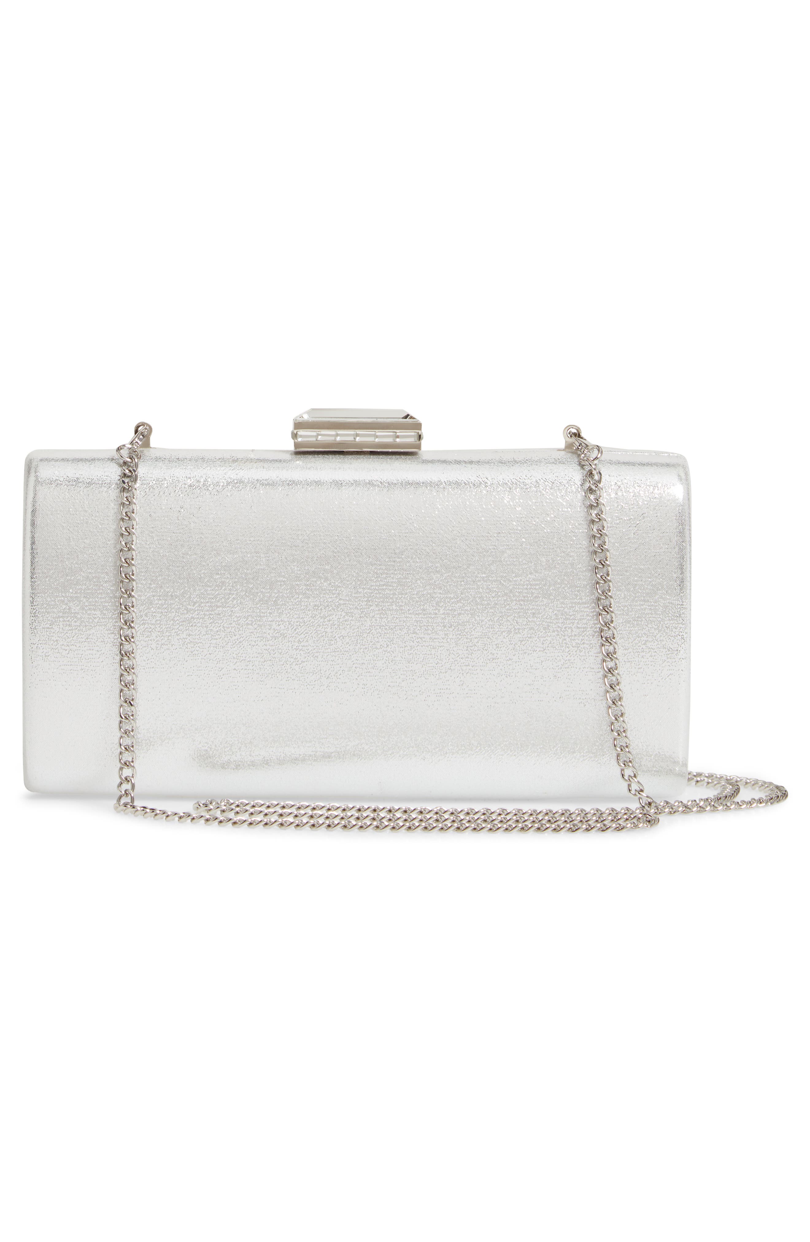 Nordstrom Metallic Box Clutch, Alternate, color, 